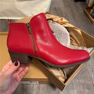 Lucky Brand Women's Bold Red Ankle Booties